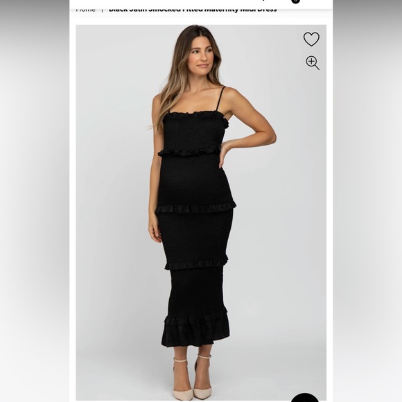 Mable black ribbed maternity dress. - Picture 2 of 4